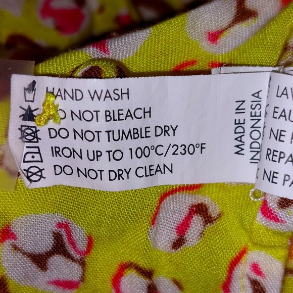 Poupette St Barth Yellow Tassel Smocked V Neck Mini Dress Women's Size S - Picture 9 of 11